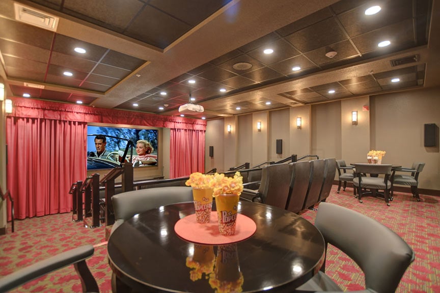 The theater room at Julian Estates