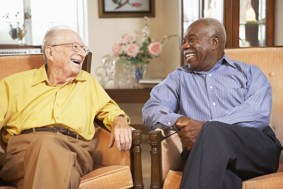Residents laughing together at Julian Estates